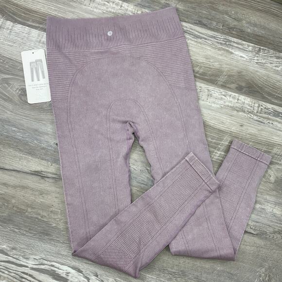 Aura Athletica Leggings M / L Purple SAWL653 Medium Large Ribbed High Rise Pants - Picture 1 of 13